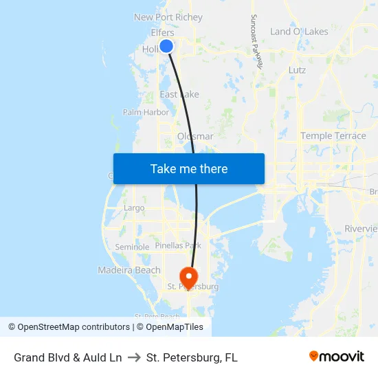 Grand Blvd & Auld Ln to St. Petersburg, FL map