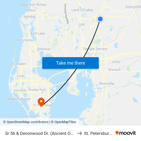 Sr 56 & Devonwood Dr. (Ancient Oaks Blvd to St. Petersburg, FL map