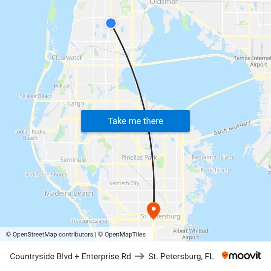 Countryside Blvd + Enterprise Rd to St. Petersburg, FL map