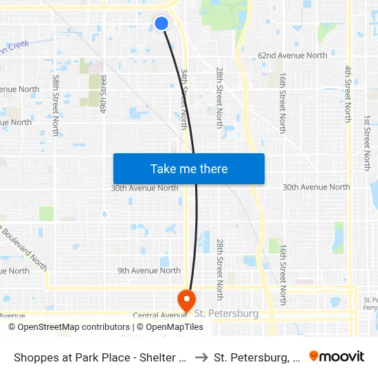 Shoppes at Park Place - Shelter - C to St. Petersburg, FL map
