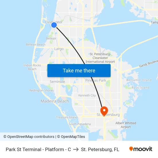 Park St Terminal - Platform - C to St. Petersburg, FL map