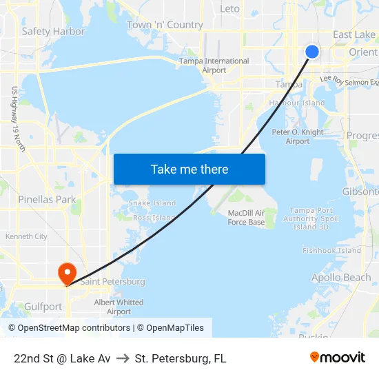 22nd St @ Lake Av to St. Petersburg, FL map