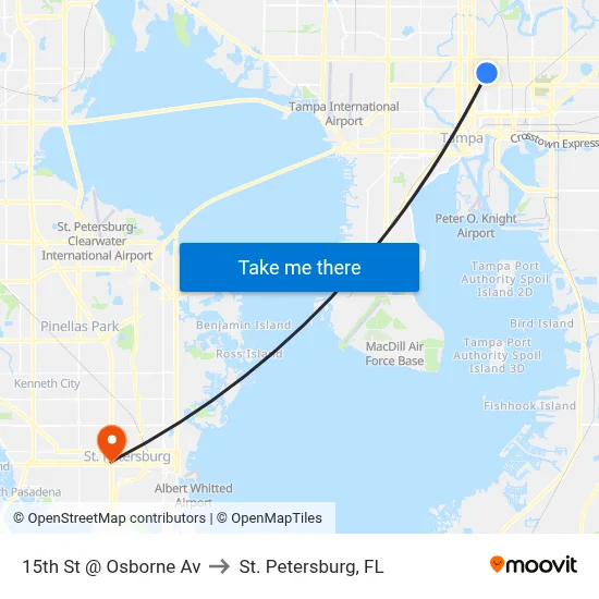 15th St @ Osborne Av to St. Petersburg, FL map