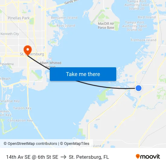 14th Av SE @ 6th St SE to St. Petersburg, FL map