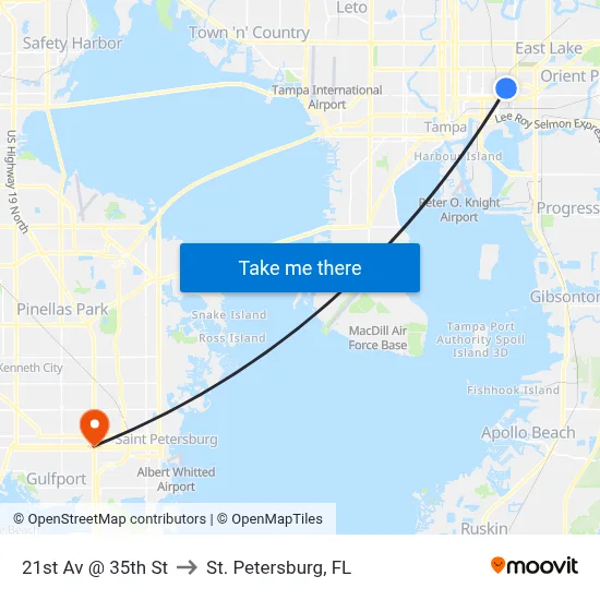 21st Av @ 35th St to St. Petersburg, FL map