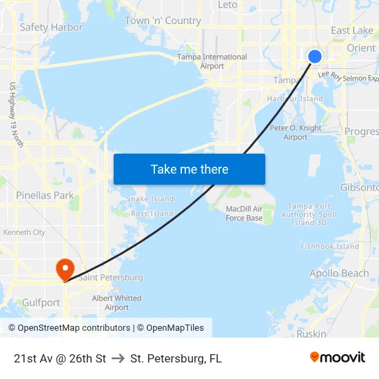 21st Av @ 26th St to St. Petersburg, FL map