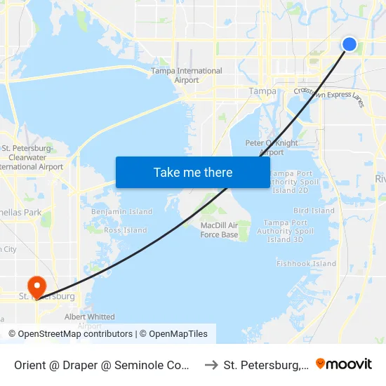 Orient @ Draper  @ Seminole Complex to St. Petersburg, FL map
