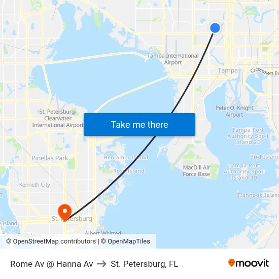 Rome Av @ Hanna Av to St. Petersburg, FL map