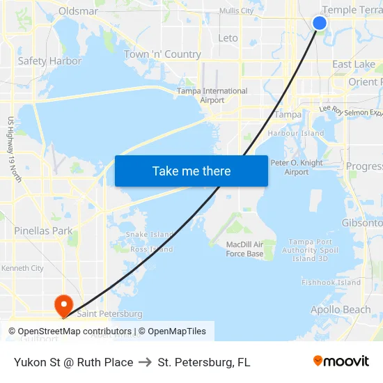 Yukon St @ Ruth Place to St. Petersburg, FL map
