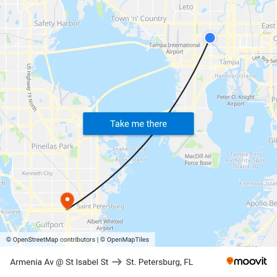 Armenia Av @ St Isabel St to St. Petersburg, FL map