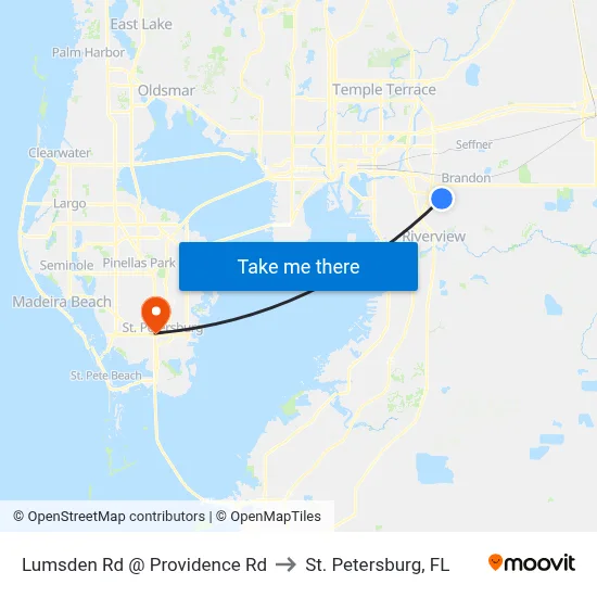 Lumsden Rd @ Providence Rd to St. Petersburg, FL map