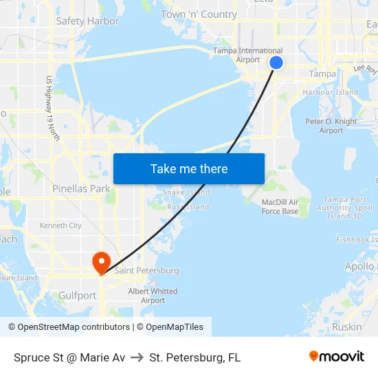 Spruce St @ Marie Av to St. Petersburg, FL map