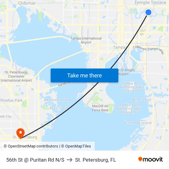 56th St @ Puritan Rd N/S to St. Petersburg, FL map