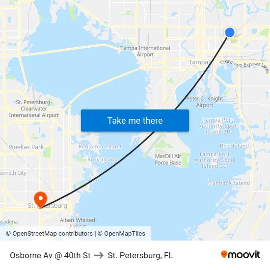 Osborne Av @ 40th St to St. Petersburg, FL map