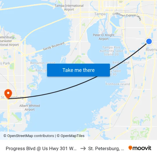 Progress Blvd @ Us Hwy 301 W/S to St. Petersburg, FL map