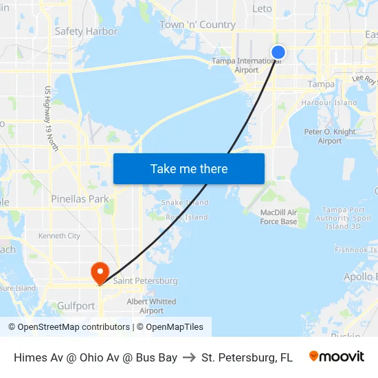 Himes Av @ Ohio Av @ Bus Bay to St. Petersburg, FL map