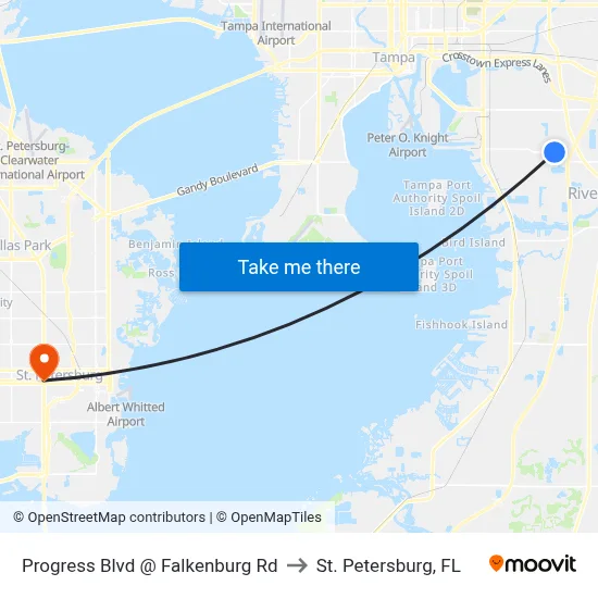 Progress Blvd @ Falkenburg Rd to St. Petersburg, FL map