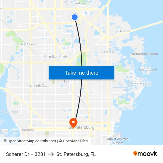 Scherer Dr + 3201 to St. Petersburg, FL map
