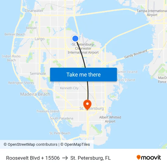 Roosevelt Blvd + 15506 to St. Petersburg, FL map