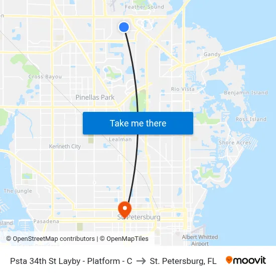 Psta 34th St Layby - Platform - C to St. Petersburg, FL map
