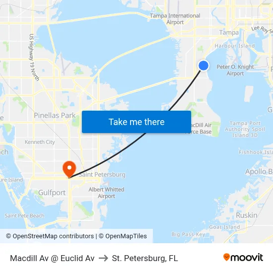 Macdill Av @ Euclid Av to St. Petersburg, FL map
