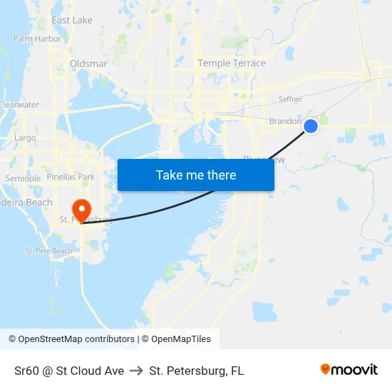 Sr60 @ St Cloud Ave to St. Petersburg, FL map