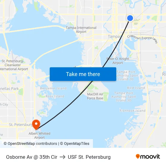 Osborne Av @ 35th Cir to USF St. Petersburg map