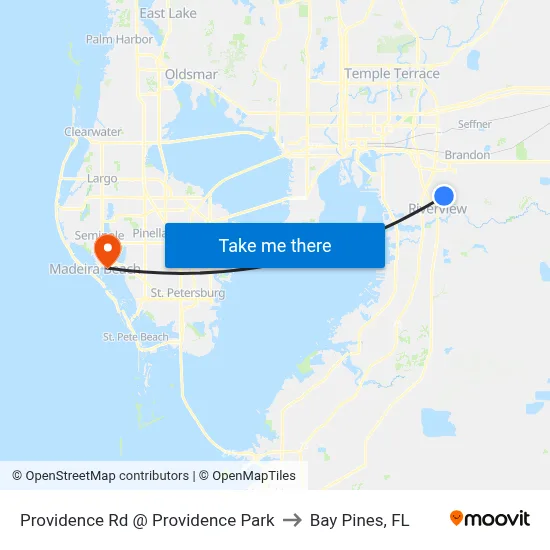 Providence Rd @ Providence Park to Bay Pines, FL map