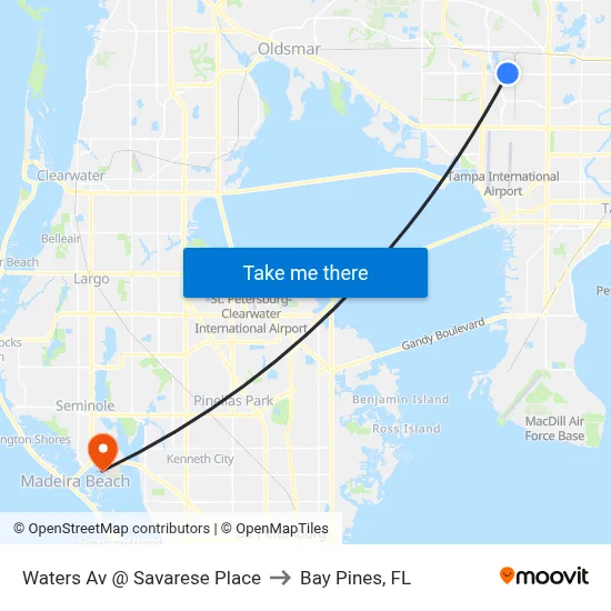 Waters Av @  Savarese Place to Bay Pines, FL map