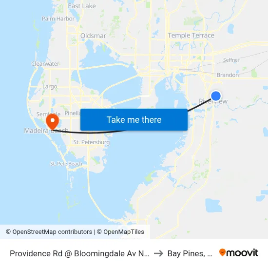 Providence Rd @ Bloomingdale Av N/S to Bay Pines, FL map