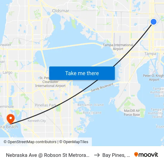 Nebraska Ave @ Robson St Metrorapid to Bay Pines, FL map