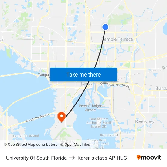 University Of South Florida to Karen's class AP HUG map