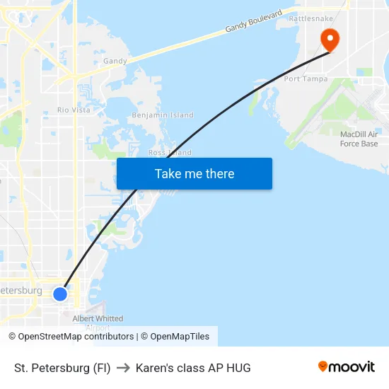 St. Petersburg (Fl) to Karen's class AP HUG map