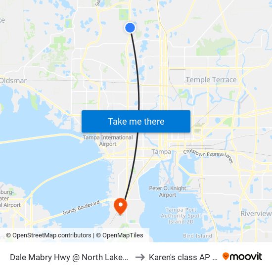 Dale Mabry Hwy @ North Lakeview Dr to Karen's class AP HUG map