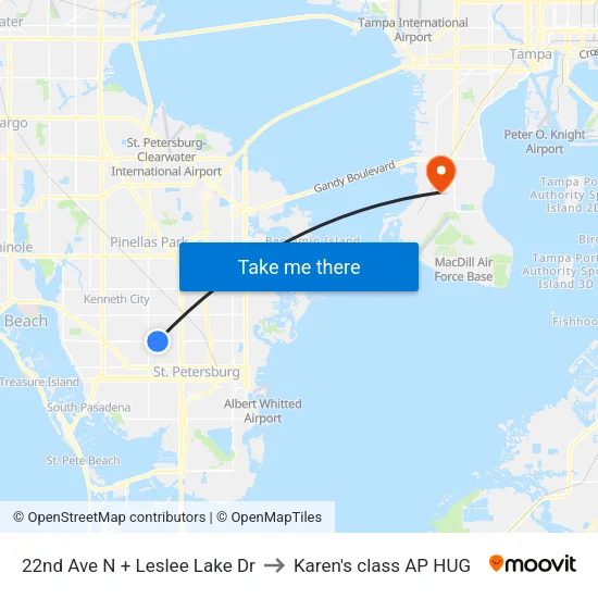 22nd Ave N + Leslee Lake Dr to Karen's class AP HUG map