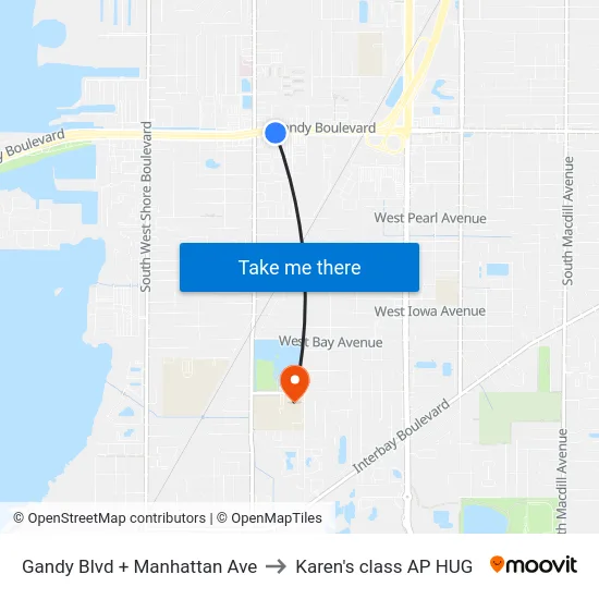 Gandy Blvd + Manhattan Ave to Karen's class AP HUG map