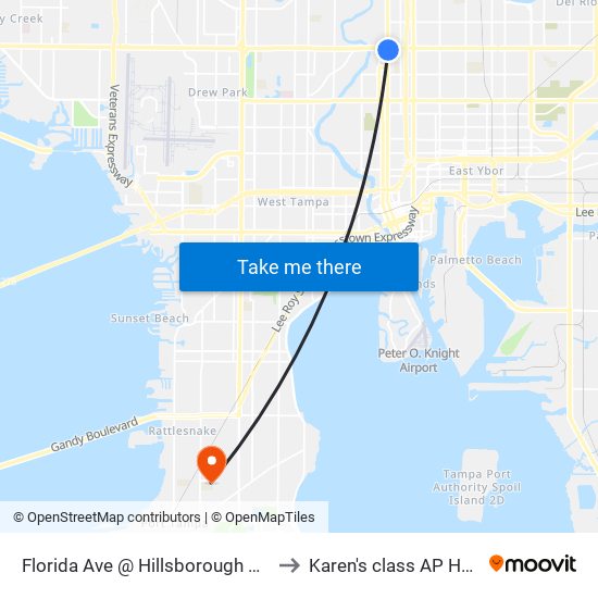 Florida Ave @ Hillsborough Ave to Karen's class AP HUG map