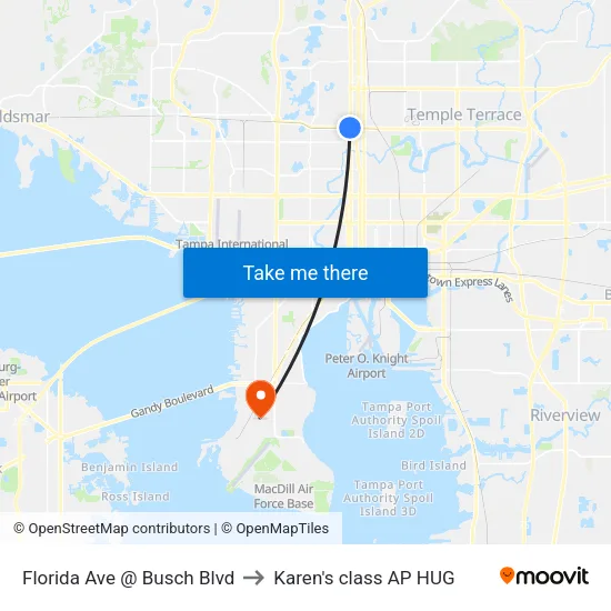 Florida Ave @ Busch Blvd to Karen's class AP HUG map