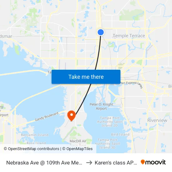 Nebraska Ave @ 109th Ave Metrorapid to Karen's class AP HUG map