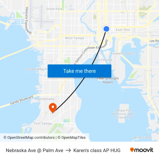 Nebraska Ave @ Palm Ave to Karen's class AP HUG map