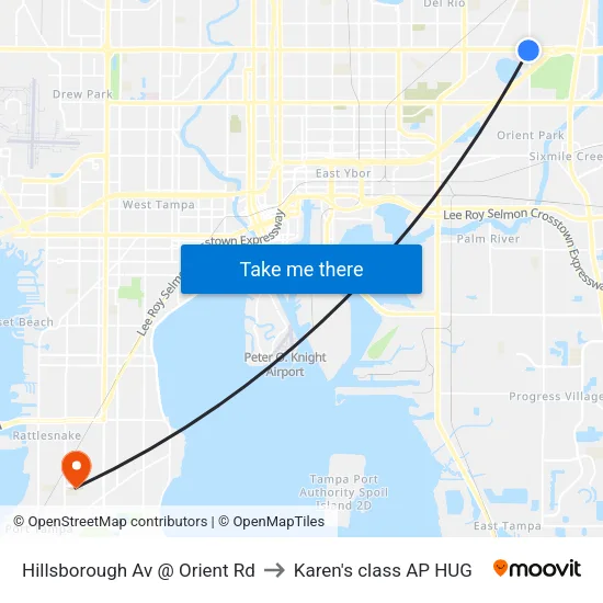 Hillsborough Av @ Orient Rd to Karen's class AP HUG map