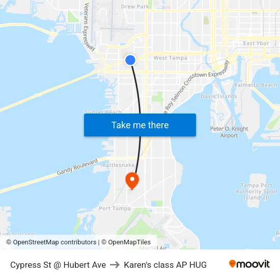 Cypress St @ Hubert Ave to Karen's class AP HUG map