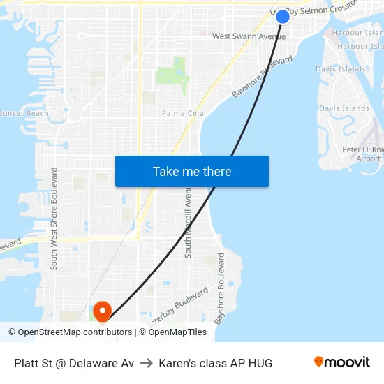 Platt St @ Delaware Av to Karen's class AP HUG map