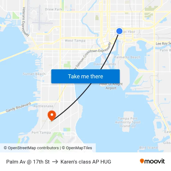 Palm Av @ 17th St to Karen's class AP HUG map