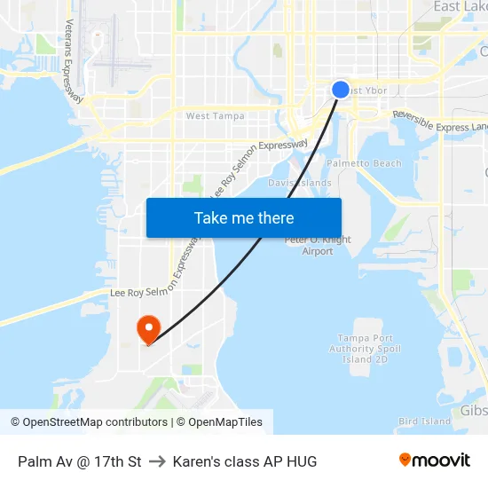 Palm Av @ 17th St to Karen's class AP HUG map