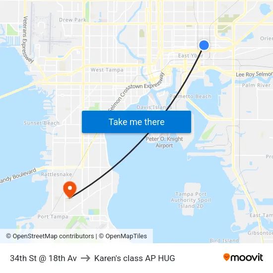 34th St @ 18th Av to Karen's class AP HUG map