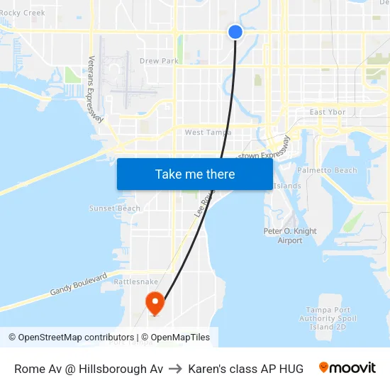 Rome Av @ Hillsborough Av to Karen's class AP HUG map