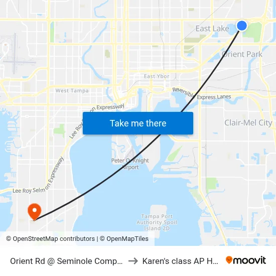 Orient Rd @ Seminole Complex to Karen's class AP HUG map