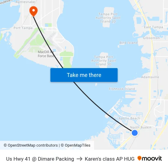 Us Hwy 41 @ Dimare Packing to Karen's class AP HUG map