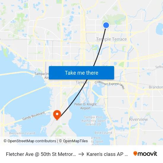 Fletcher Ave @ 50th St Metrorapid to Karen's class AP HUG map